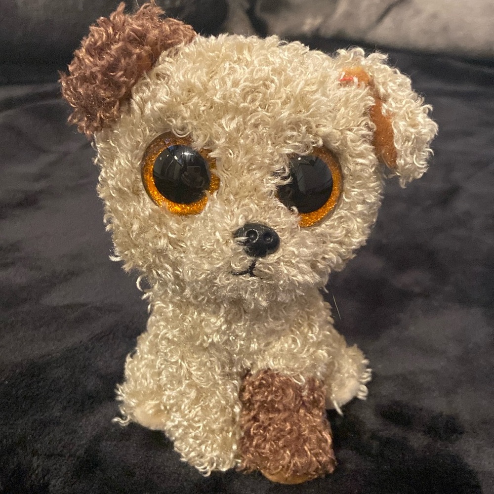 🍭**Rare** ROOTBEER 2014 Curly Hair Dog Ty Beanie Boo Handmade in China